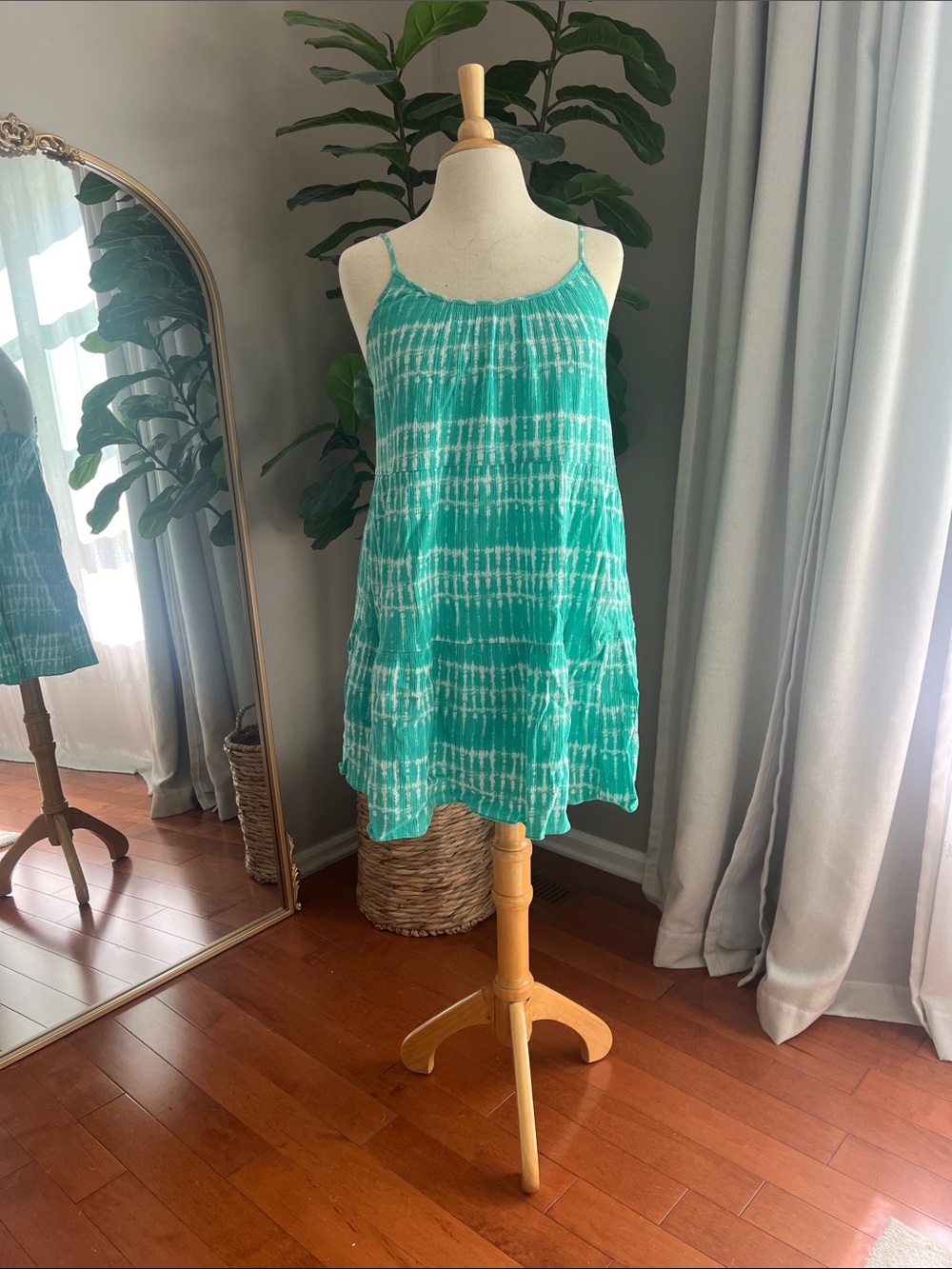 J.Crew Green Tie-Dye swim Cover-up